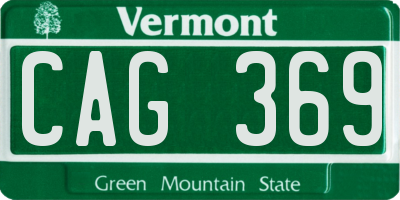 VT license plate CAG369