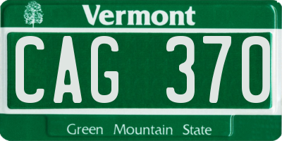 VT license plate CAG370