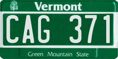 VT license plate CAG371