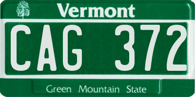 VT license plate CAG372