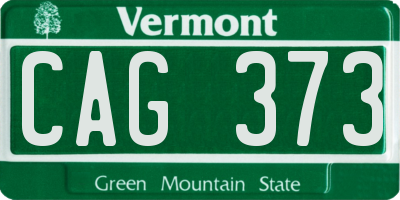 VT license plate CAG373