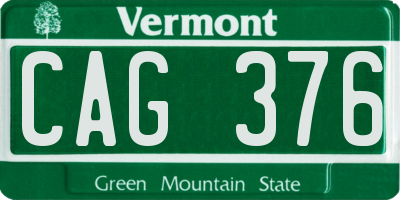 VT license plate CAG376