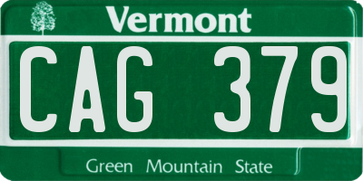 VT license plate CAG379