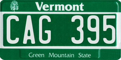VT license plate CAG395