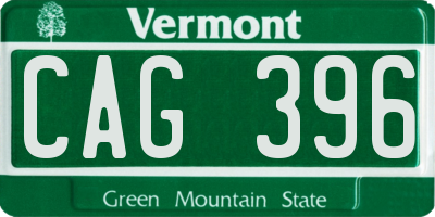 VT license plate CAG396