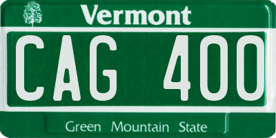 VT license plate CAG400