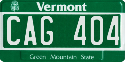 VT license plate CAG404