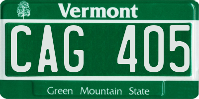 VT license plate CAG405
