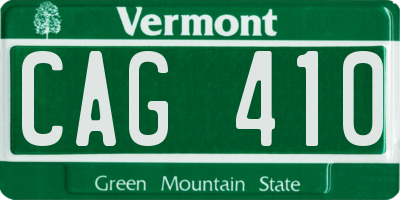 VT license plate CAG410
