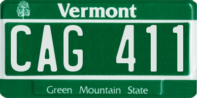 VT license plate CAG411