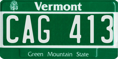 VT license plate CAG413