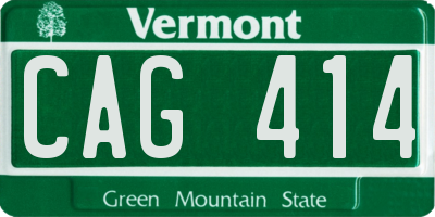 VT license plate CAG414