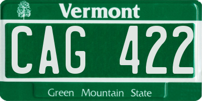 VT license plate CAG422