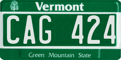 VT license plate CAG424