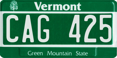VT license plate CAG425