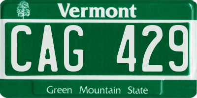 VT license plate CAG429