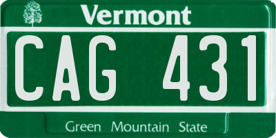 VT license plate CAG431