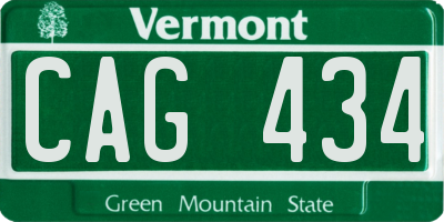 VT license plate CAG434