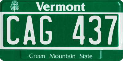 VT license plate CAG437