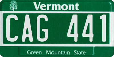 VT license plate CAG441