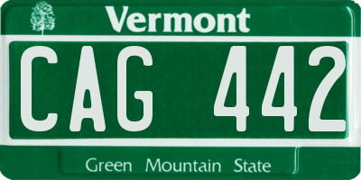 VT license plate CAG442