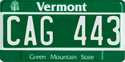VT license plate CAG443