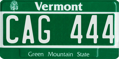 VT license plate CAG444