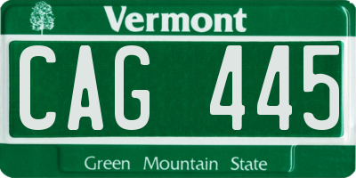 VT license plate CAG445