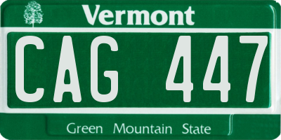 VT license plate CAG447