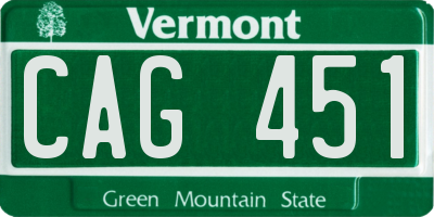 VT license plate CAG451