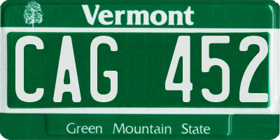 VT license plate CAG452