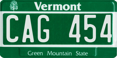 VT license plate CAG454