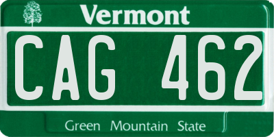 VT license plate CAG462