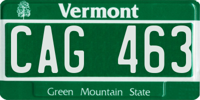 VT license plate CAG463