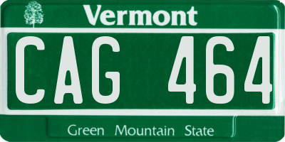 VT license plate CAG464
