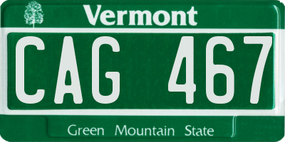 VT license plate CAG467