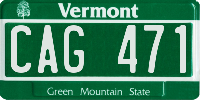 VT license plate CAG471