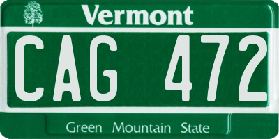 VT license plate CAG472