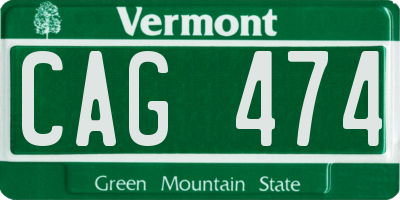 VT license plate CAG474