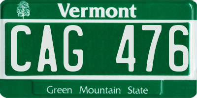 VT license plate CAG476