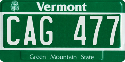 VT license plate CAG477