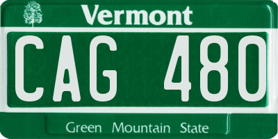VT license plate CAG480