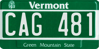 VT license plate CAG481