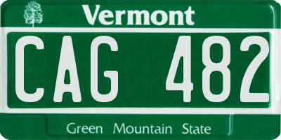 VT license plate CAG482