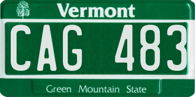 VT license plate CAG483