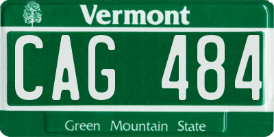 VT license plate CAG484