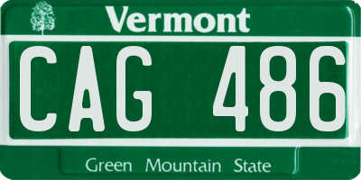 VT license plate CAG486