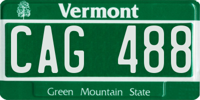 VT license plate CAG488