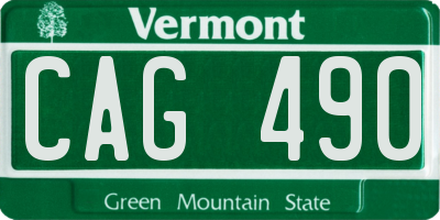 VT license plate CAG490