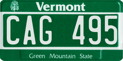 VT license plate CAG495